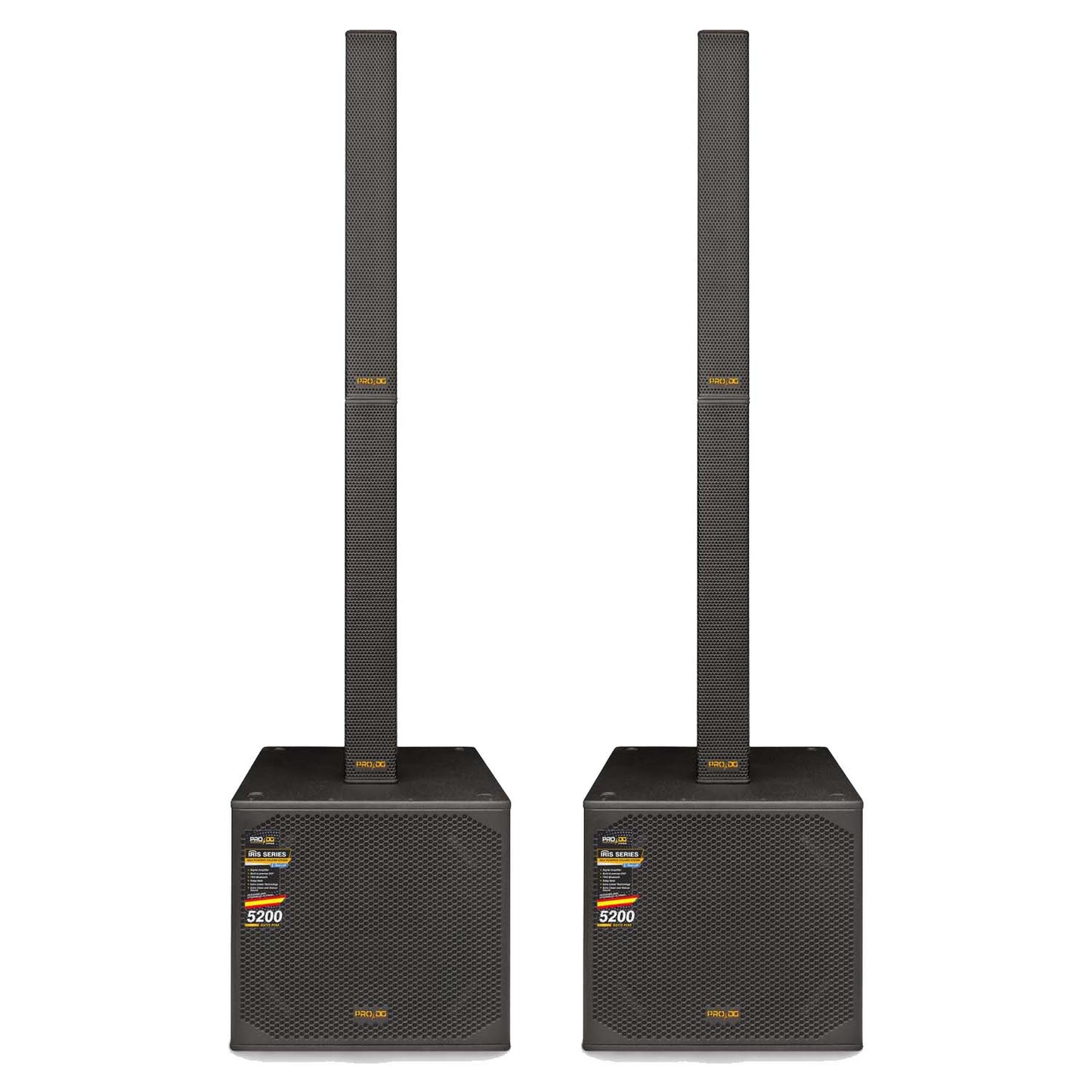 PRO DG Dual 18" Powered Column System 4800 Watts and Bluetooth IRIS II