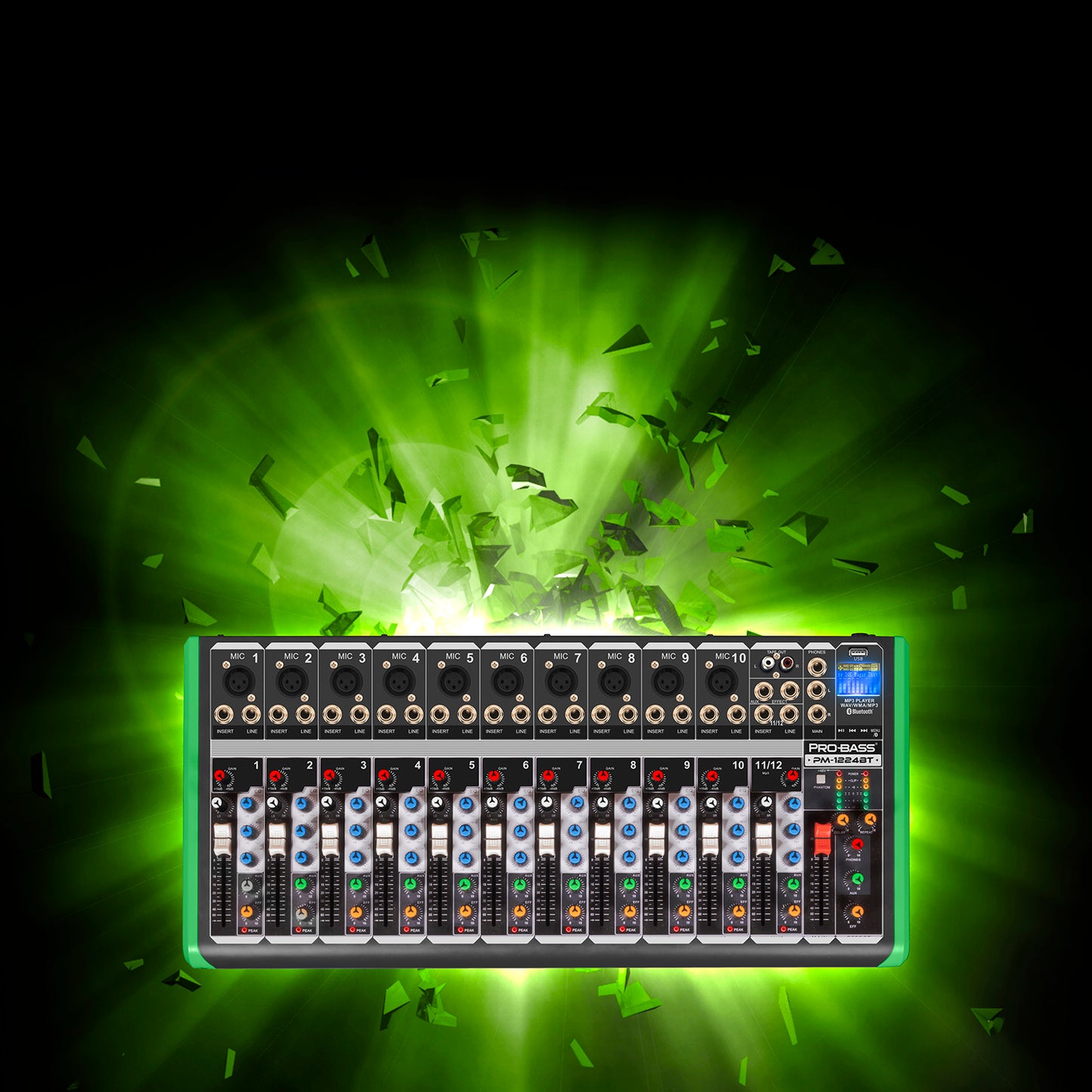 Pro Bass 12 CH Mixing Console PM-1624BT