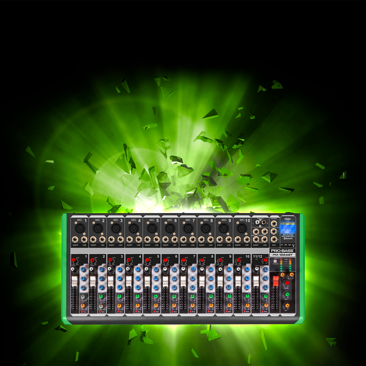 Pro Bass 12 CH Mixing Console PM-1624BT