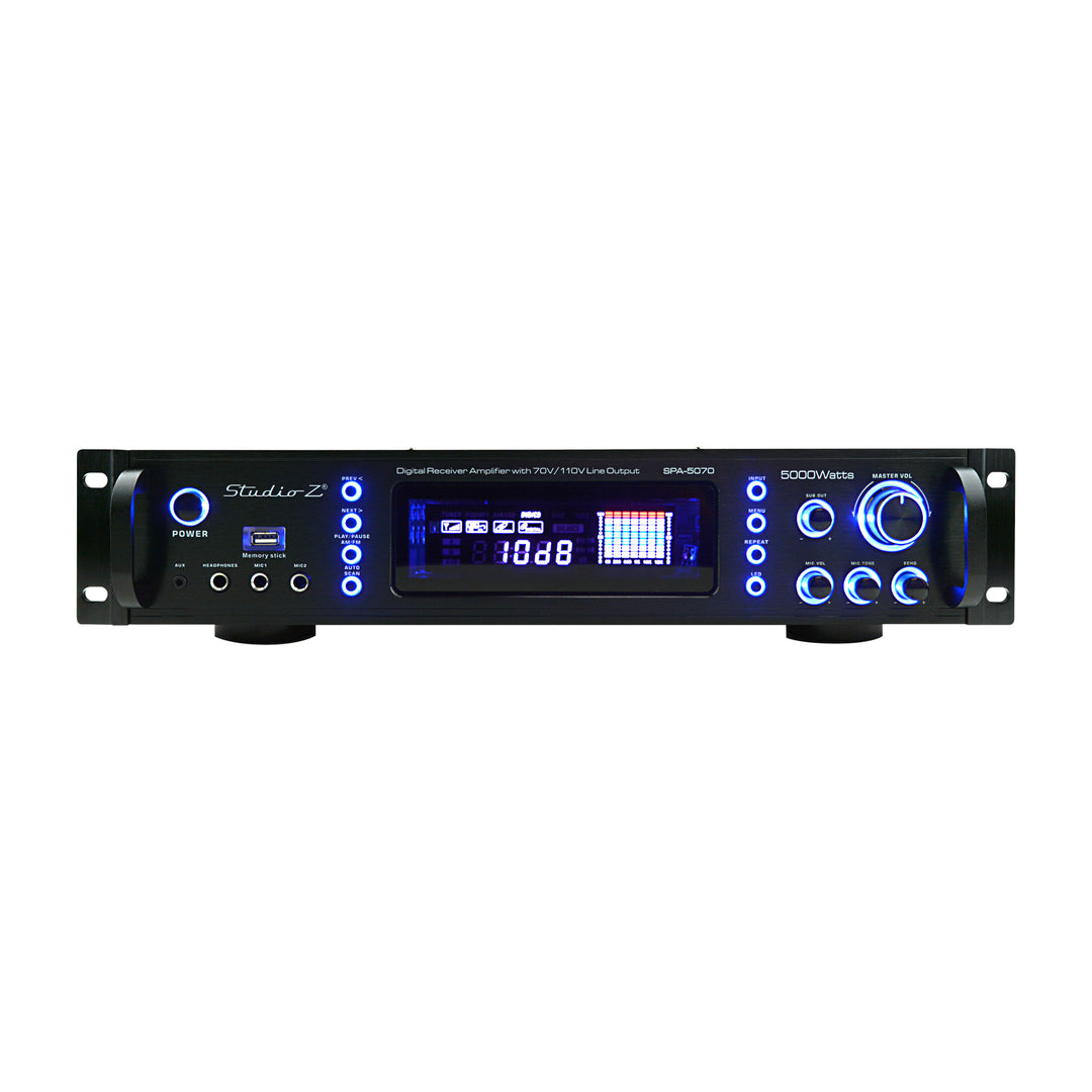 Studio Z Digital Receiver P.A. Amplifier with 70V/110V Line Output SPA-5070