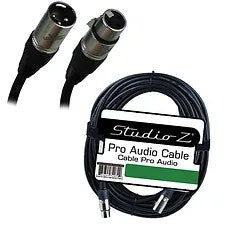 Studio Z XLR to XLR Microphone Cable 3 Ft ZMC-24XMXF-3BP