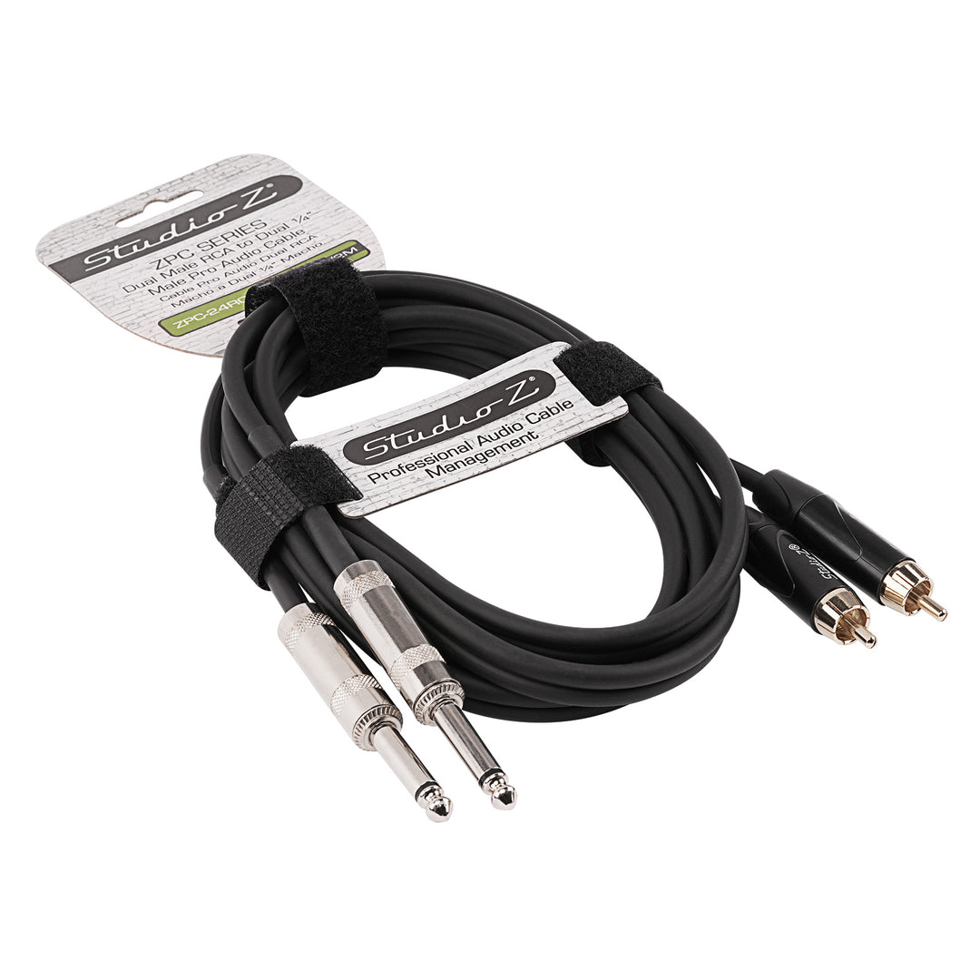 Studio Z Dual RCA Male Plug to Dual 1/4" Male Plug ZPC-24RCAD14-6