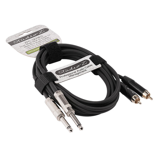 Studio Z Dual RCA Male Plug to Dual 1/4" Male Plug ZPC-24RCAD14-6