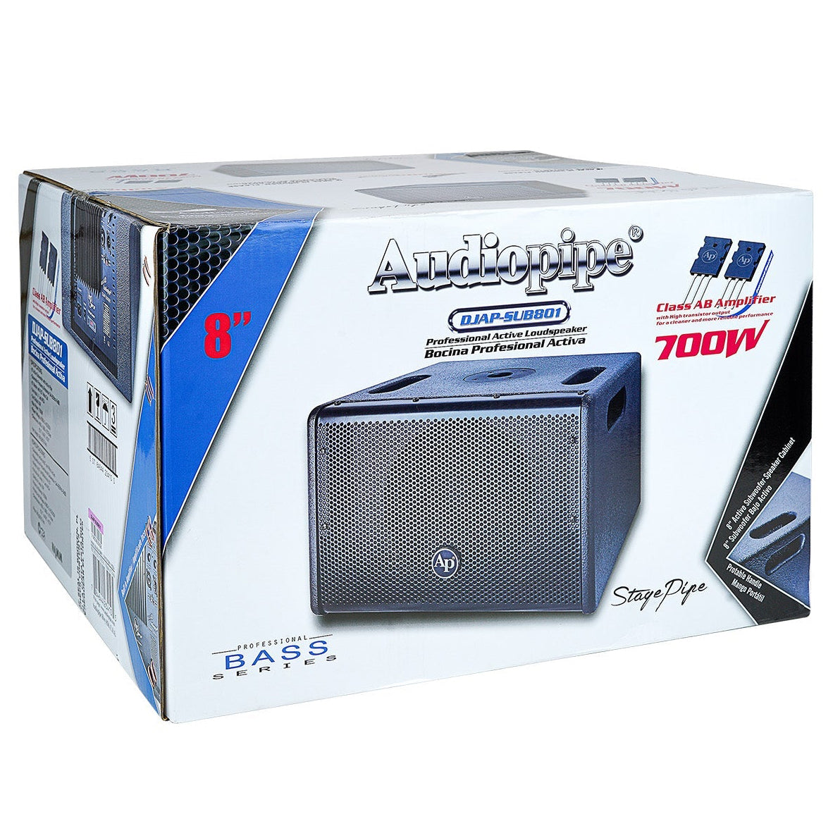 Audiopipe 8" Professional Active Subwoofer DJAP-SUB801