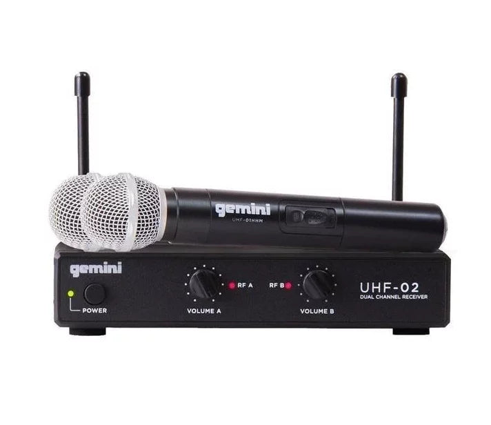 Gemini Dual Handheld Wireless Microphone UHF-02M – Raquel Music Store